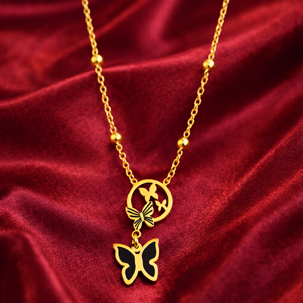 Butterfly Charm Pendant Necklace